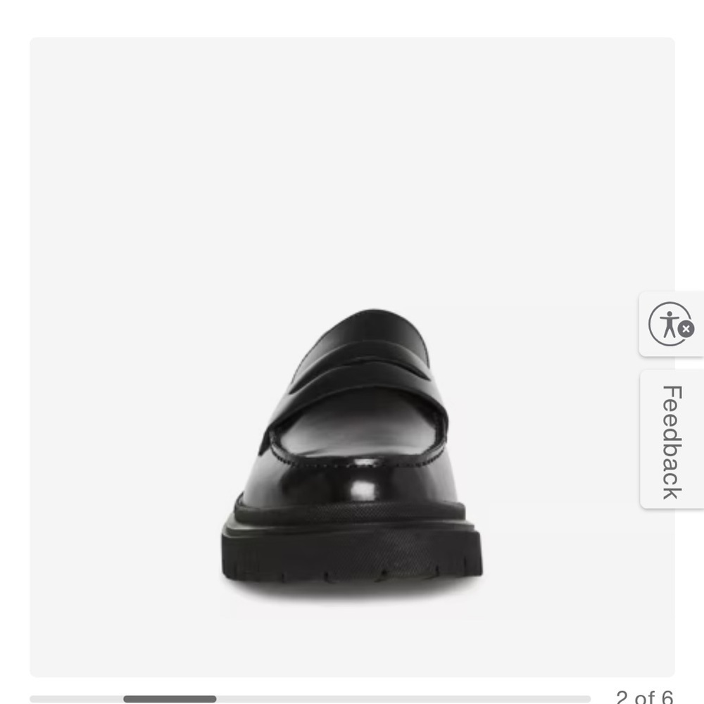 Steve Madden Black Leather Loafers - Picture 3 of 8